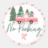 Geen  roze kerstman van Santa Ronde Sticker (Voorkant)