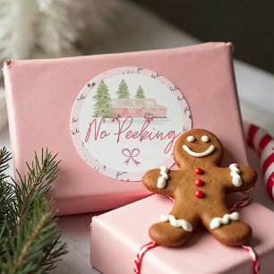 Geen roze Snoep kerstmis Ronde Sticker