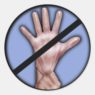 Geen rubberen handschoenen! Sticker