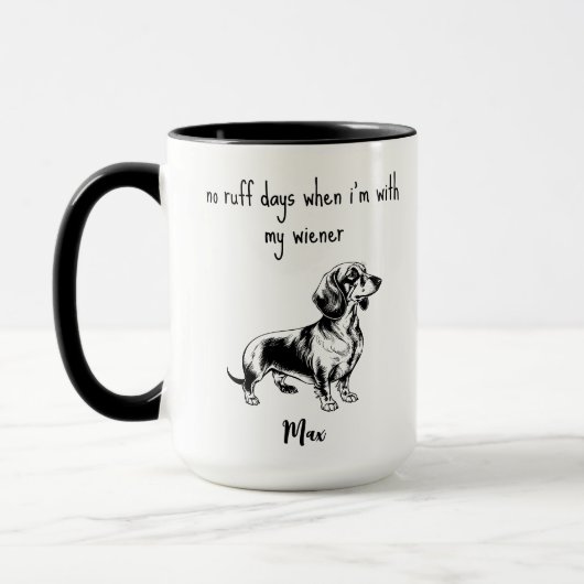 Geen Ruff Days Dachshund hond Mok (Links)