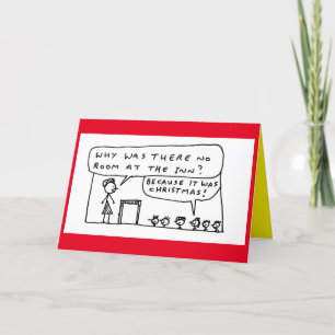 Geen ruimte bij de Inn-kerstCartoon Feestdagen Kaart