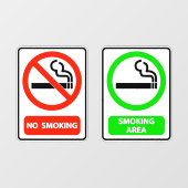 Geen ruimte voor roken en roken raamsticker (Vel)