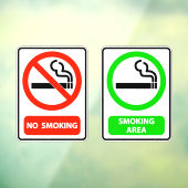 Geen ruimte voor roken en roken raamsticker (Vel 3)