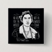 Geen rust op de schimmel vierkante button 5,1 cm (Voorkant)