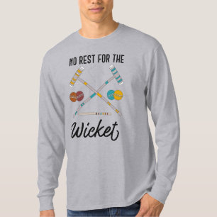 Geen rust op de Wicket Funny Croquet Thema T-shirt