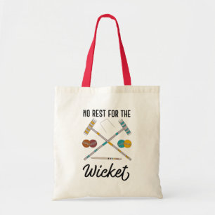 Geen rust op de Wicket Funny Croquet Thema Tote Bag