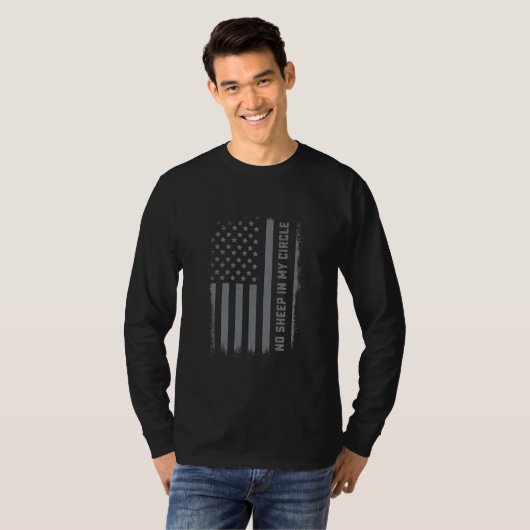 Geen schaap in mijn cirkel Funny Sheeple Sarcastic T-shirt (Voorkant volledig)