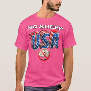 Geen schaap VS Amerikaanse vlag patriottisch T-shirt