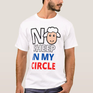 Geen schapen in mijn kring Typografie T-shirt