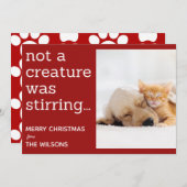 geen schepsel roerde de rode foto ' s kerst feestdagenkaart (Voorkant / Achterkant)