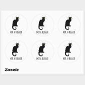 Geen schimmelaar Introvert Antisociaal Kat Ronde Sticker (Vel)