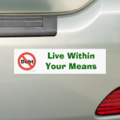 geen schuld, Live BinnenUw middelen Bumpersticker (Op auto)