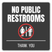 Geen servicecentrum voor openbare terugzetkamer sticker (Voorkant)