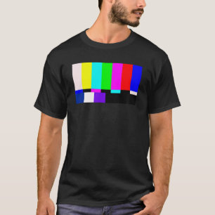 Geen signaaltelevisiescherm, kleurbalken, testpatr t-shirt