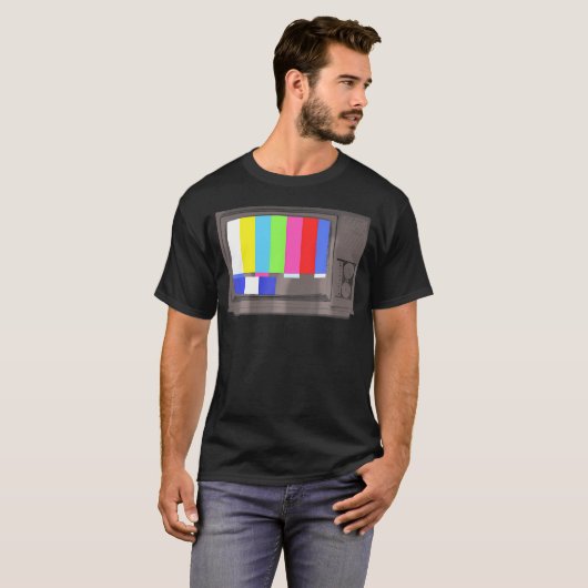 Geen Signal 70s 80s Televisie Scherm Grappige TV T-shirt (Voorkant volledig)