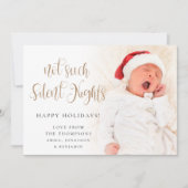 Geen Silent Night Baby Script-script met kerstmis Feestdagenkaart (Voorkant)