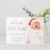 Geen Silent Night Baby Script-script met kerstmis Feestdagenkaart (Staand voorkant)