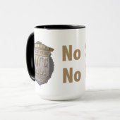 Geen Skips. Geen wenken. Goud Mok (Voorkant links)