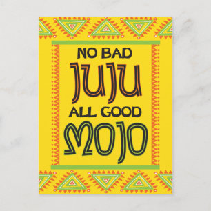 Geen slecht juju, allemaal goede mojo, grappig bet briefkaart