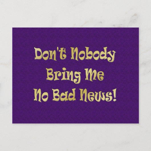 "Geen slecht nieuws" Briefkaart (Voorkant)
