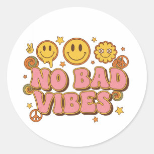 Geen Slechte Vibes Retro Smiley Sticker 70s Groo