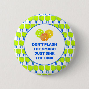 GEEN SMASH FLITSEN Aangepaste Pickleball Ronde Button 5,7 Cm
