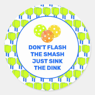 GEEN SMASH FLITSEN Aangepaste Pickleball Ronde Sticker