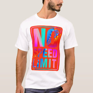 Geen snelheidslimiet (9) met fractale art t-shirt