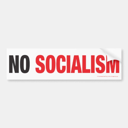GEEN SOCIALISME! BUMPERSTICKER (Voorkant)