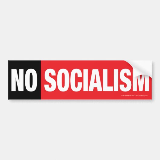 GEEN SOCIALISME! (ZWARTE/RODE) BUMPERSTICKER (Voorkant)