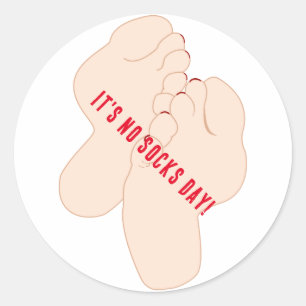 Geen Sokken Day Feet Ronde Sticker