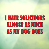 Geen solicitors raamsticker (Vel 3)