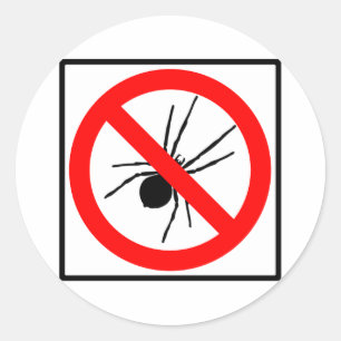 Geen spinnen snelweg teken ronde sticker