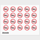 Geen spoor van paardenstaarten en verkeersbuggy ronde sticker (Vel)