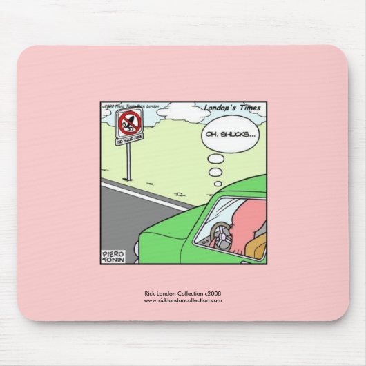 Geen Squid Zone Hilarious Cartoon Muismat (Voorkant)