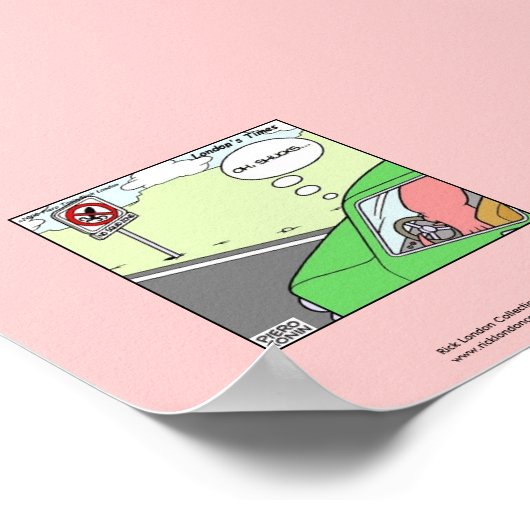 Geen Squid Zone Hilarious Cartoon Poster (Hoek)