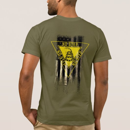 GEEN STAP GADSDEN SLANG AMERIKAANSE VLAG T-SHIRT (Achterkant)