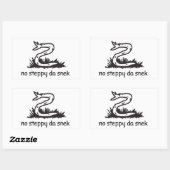 Geen stap in de snek rechthoekige sticker (Vel)