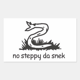 Geen stap in de snek rechthoekige sticker