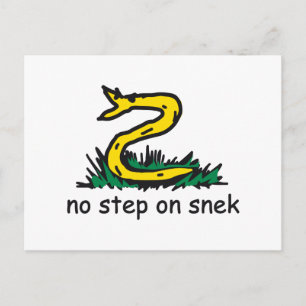 Geen stap op snek memes Gadsden parodie SnekRight Briefkaart
