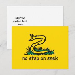 Geen stap op snek memes Gadsden parodie SnekRight Briefkaart