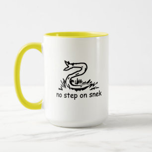 Geen stap op snek memes Gadsden parodie SnekRight Mok