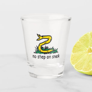 Geen stap op snek memes Gadsden parodie SnekRight Shot Glas