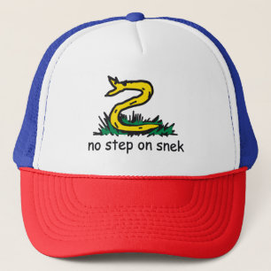Geen stap op snek memes Gadsden SnekRechts geel Trucker Pet