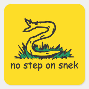 Geen stap op snek memes Gadsden SnekRechts geel Vierkante Sticker