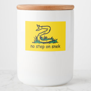 Geen stap op snek memes Gadsden SnekRechts geel Voedselcontainer Etiket