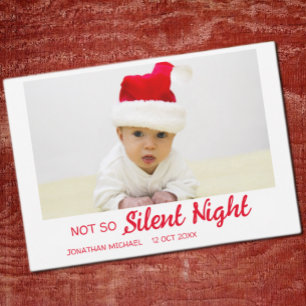 Geen stille nacht Baby kerst Feestdagenkaart