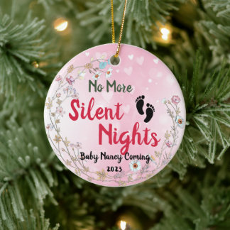 Geen stille nacht Baby Verwacht vader moeder te zi Keramisch Ornament