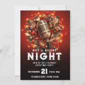Geen stille nacht karaoke kerstfeest microfoon kaart (Voorkant)