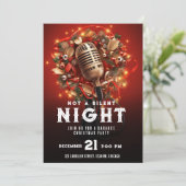 Geen stille nacht karaoke kerstfeest microfoon kaart (Staand voorkant)